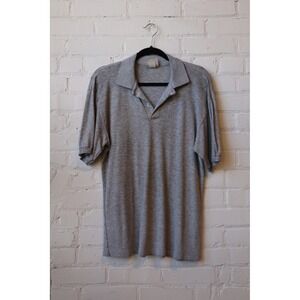 American Edition Mens Short Sleeve Polo Shirt Heather Gray Size Large